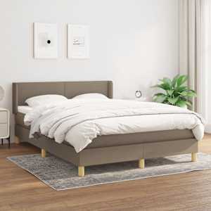 Box spring postel s matrací taupe 140x190 cm textil - obrázek 1