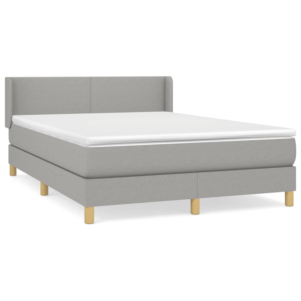  Boxspring posteľ s matracom bledosivá 140x200 cm látka