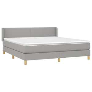 Box spring postel s matrací světle šedá 160 x 200 cm textil - obrázek 3