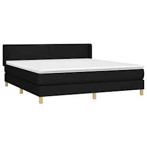Box spring postel s matrací černá 160x200 cm textil - obrázek 3