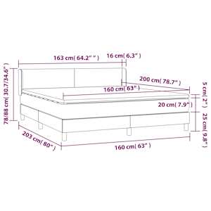 Box spring postel s matrací černá 160x200 cm textil - obrázek 7