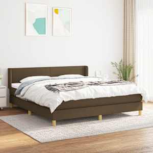Box spring postel s matrací tmavě hnědá 160x200 cm textil - obrázek 1