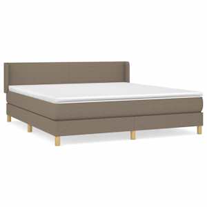 Box spring postel s matrací taupe 160x200 cm textil - obrázek 2