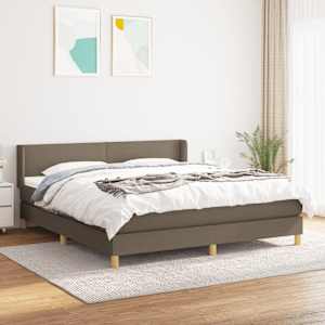 Box spring postelja z vzmetnico taupe 160x200 cm blago