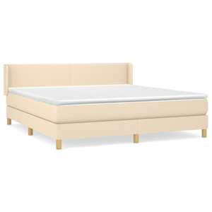 Box spring postel s matrací krémová 160x200 cm textil - obrázek 2