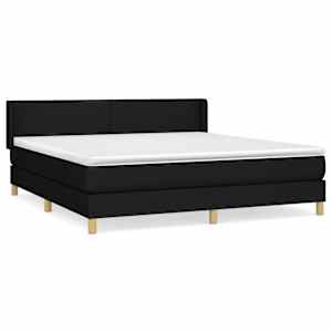 Box spring postel s matrací černá 180x200 cm textil - obrázek 2