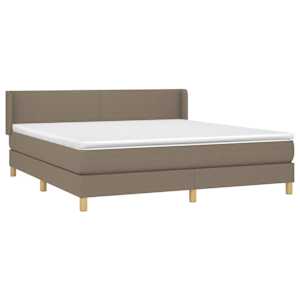 Box spring postel s matrací taupe 180x200 cm textil - obrázek 3