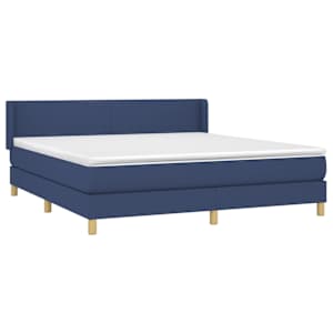 Box spring postel s matrací modrá 180x200 cm textil - obrázek 3