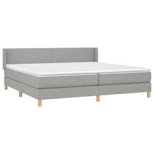 Box spring postel s matrací světle šedá 200 x 200 cm textil - obrázek 3