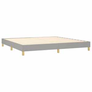 Box spring postel s matrací světle šedá 200 x 200 cm textil - obrázek 4