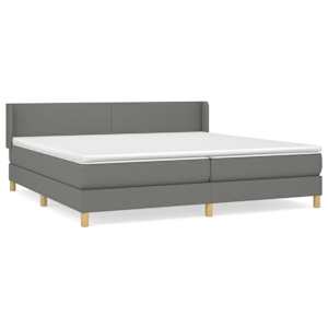 Box spring postel s matrací tmavě šedá 200x200 cm textil - obrázek 2