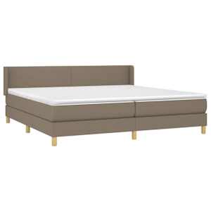 Box spring postel s matrací taupe 200x200 cm textil - obrázek 3