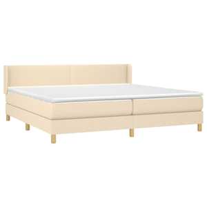 Box spring postel s matrací krémová 200x200 cm textil - obrázek 3