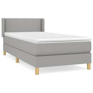 Box spring postel s matrací světle šedá 90x190 cm textil - obrázek 2