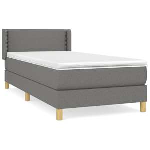 Box spring postel s matrací tmavě šedá 90x190 cm textil - obrázek 2