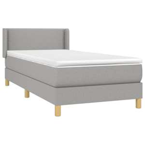 Box spring postel s matrací světle šedý 100 x 200 cm textil - obrázek 3