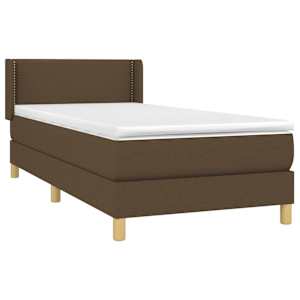 Box spring postel s matrací tmavě hnědá 100 x 200 cm textil - obrázek 3