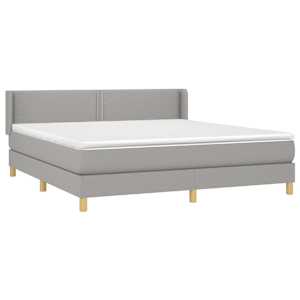 Box spring postel s matrací světle šedá 180 x 200 cm textil - obrázek 3
