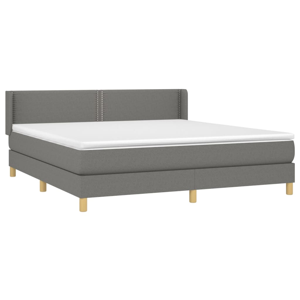 Thumbnail - vidaXL Boxspringbett mit Matratze Dunkelgrau 180x200 cm Stoff