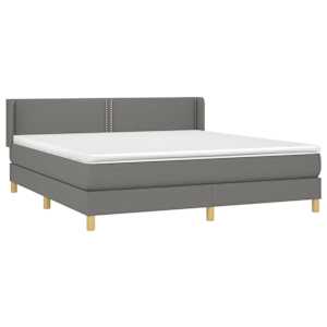 Box spring postel s matrací tmavě šedá 180x200 cm textil - obrázek 3