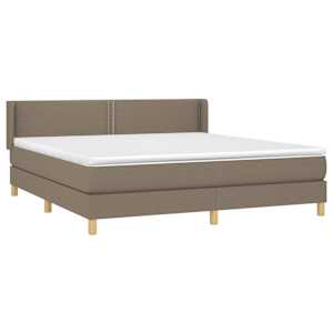 Box spring postel s matrací taupe 180x200 cm textil - obrázek 3