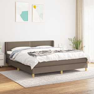 Box spring postelja z vzmetnico taupe 180x200 cm blago