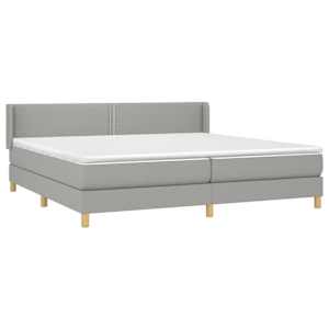 Box spring postel s matrací světle šedá 200 x 200 cm textil - obrázek 3