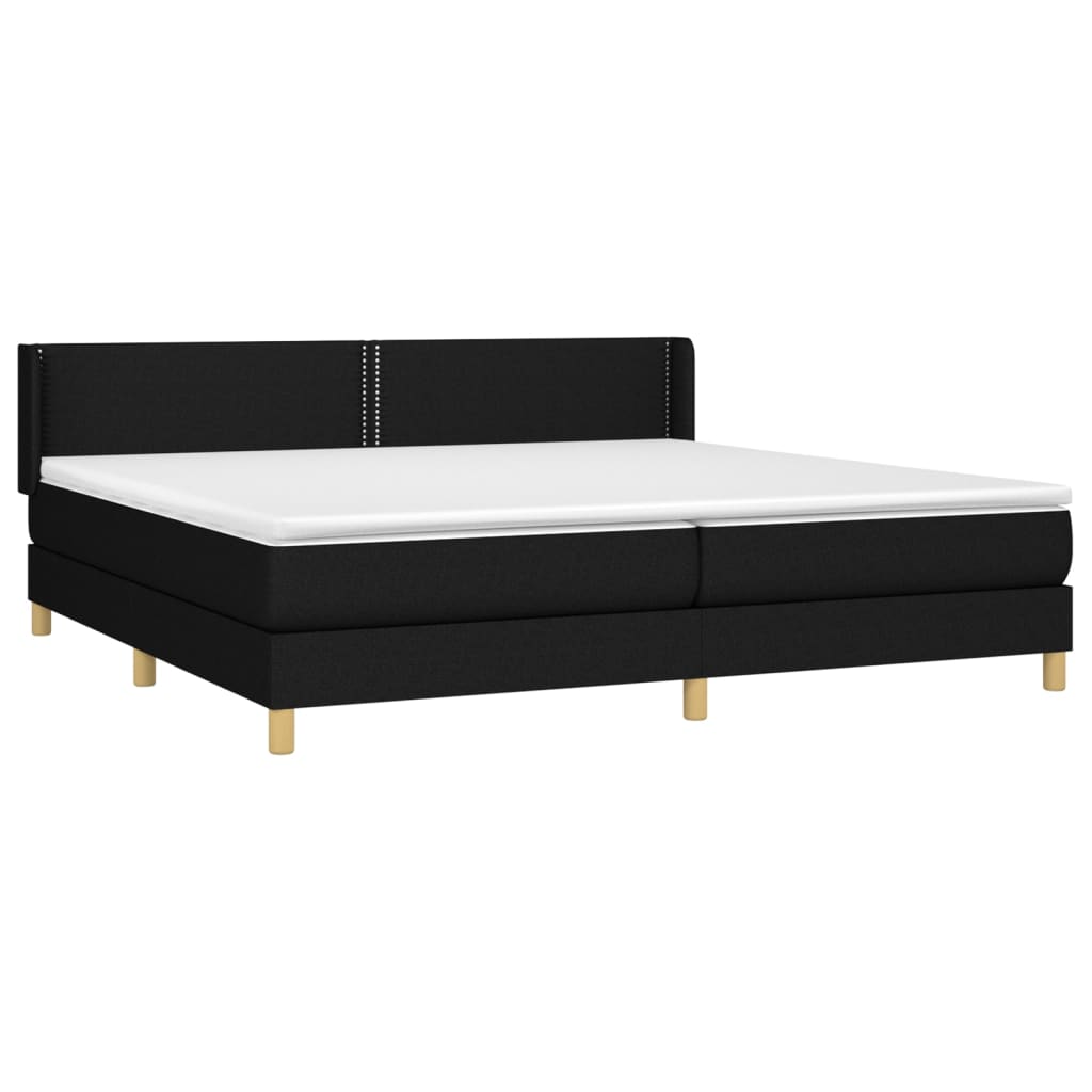 vidaXL Boxspring met matras stof zwart 200x200 cm afbeelding