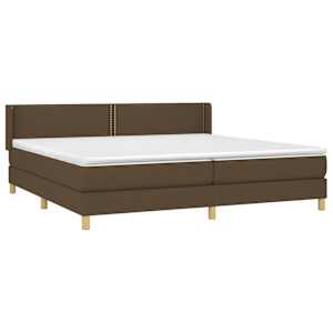 Box spring postel s matrací tmavě hnědá 200x200 cm textil - obrázek 3