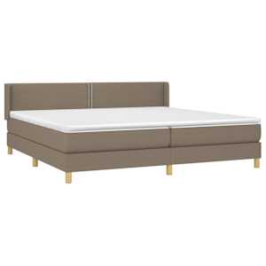 Box spring postel s matrací taupe 200x200 cm textil - obrázek 3