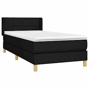 Box spring postel s matrací černá 80 x 200 cm textil - obrázek 3