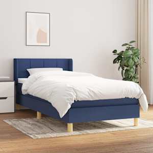 Box spring postel s matrací modrá 80x200 cm textil - obrázek 1
