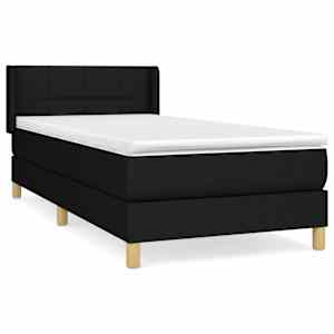 Box spring postel s matrací černá 100 x 200 cm textil - obrázek 2