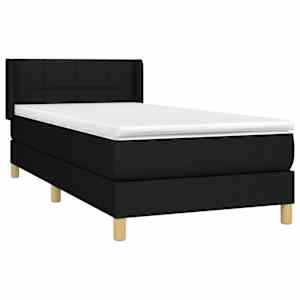 Box spring postel s matrací černá 100 x 200 cm textil - obrázek 3
