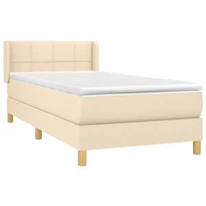 Box spring postel s matrací krémová 100 x 200 cm textil - obrázek 3