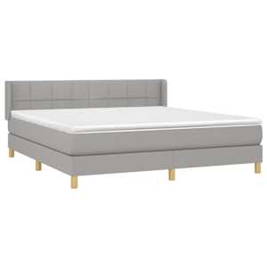 Box spring postel s matrací světle šedá 160 x 200 cm textil - obrázek 3