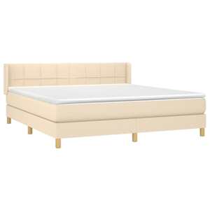 Box spring postel s matrací krémová 160x200 cm textil - obrázek 3