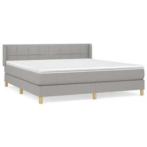 Box spring postel s matrací světle šedá 180 x 200 cm textil - obrázek 2
