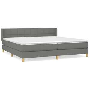Box spring postel s matrací tmavě šedá 200x200 cm textil - obrázek 2