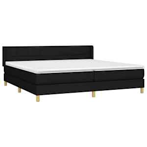 Box spring postel s matrací černá 200x200 cm textil - obrázek 3