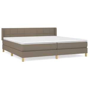 Box spring postel s matrací taupe 200x200 cm textil - obrázek 2