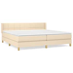 Box spring postel s matrací krémová 200x200 cm textil - obrázek 2