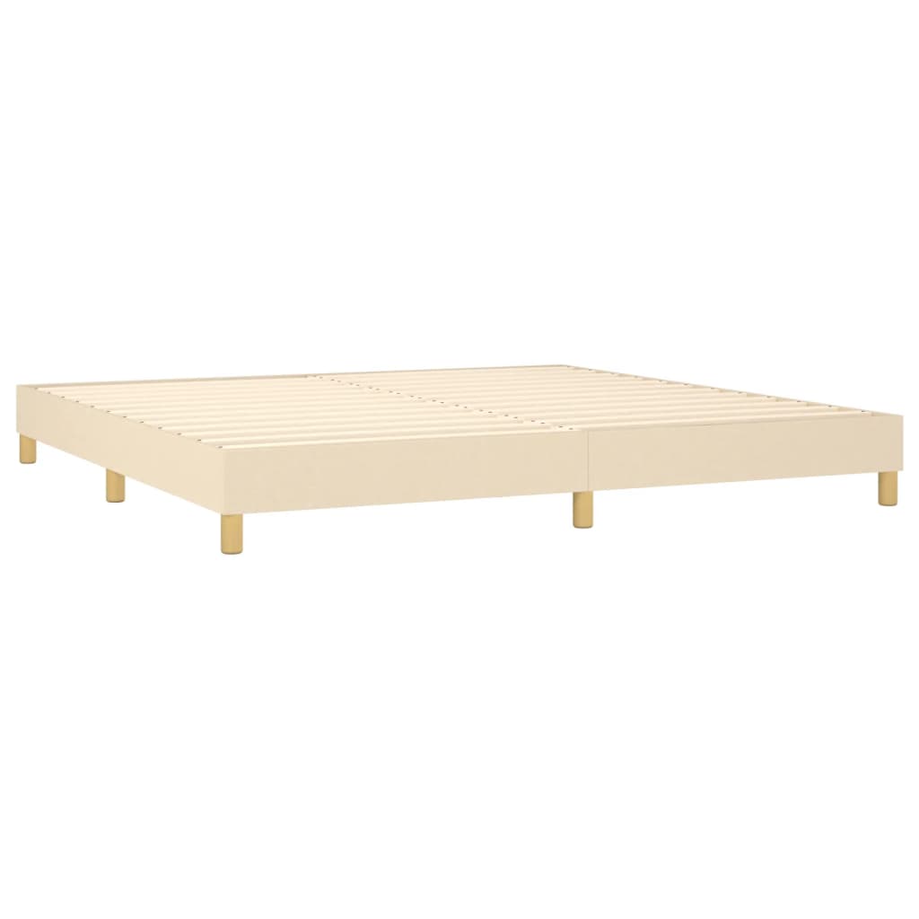 atsperu gultas rāmis ar matraci, krēmkrāsas audums, 200x200 cm | Stepinfit.lv