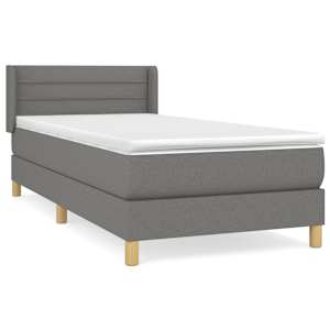 Box spring postel s matrací tmavě šedá 80 x 200 cm textil - obrázek 2