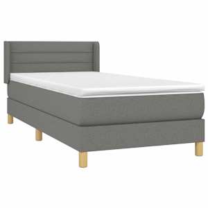 Box spring postel s matrací tmavě šedá 90x190 cm textil - obrázek 3