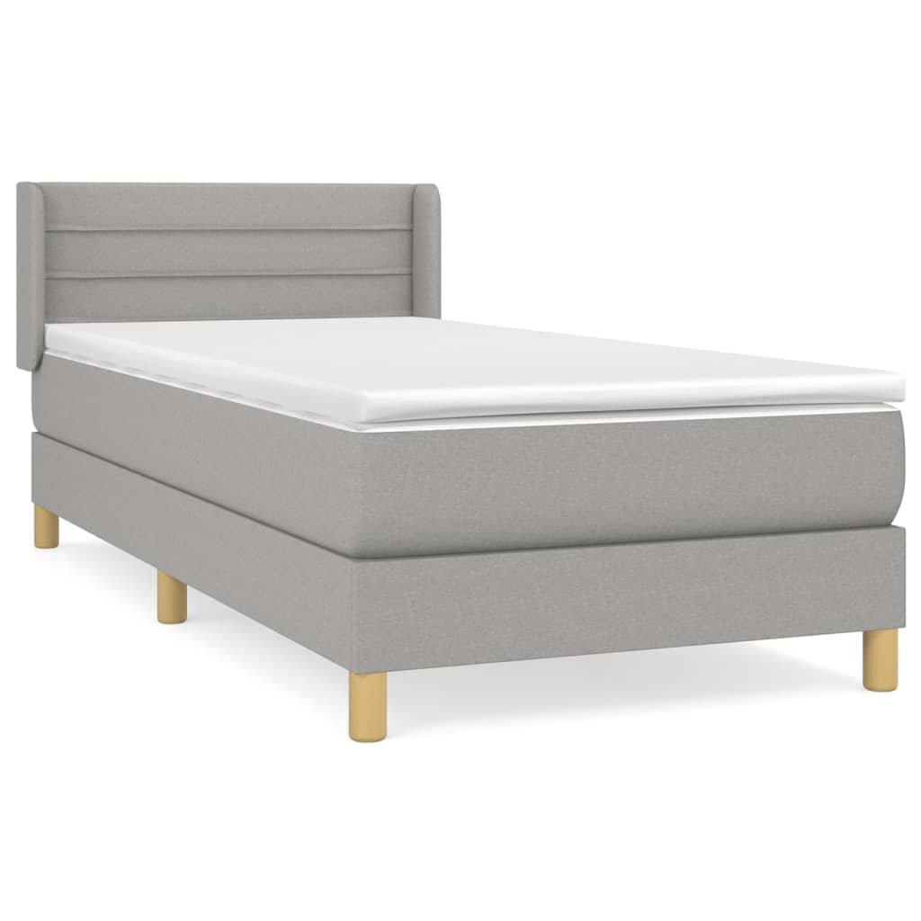 Thumbnail - vidaXL Boxspringbett mit Matratze Hellgrau 90x200 cm Stoff