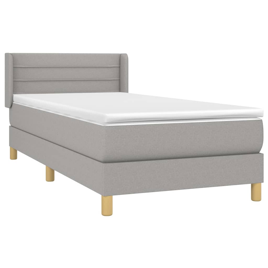 Thumbnail - vidaXL Boxspringbett mit Matratze Hellgrau 90x200 cm Stoff