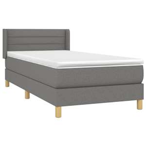 Box spring postel s matrací tmavě šedá 100 x 200 cm textil - obrázek 3