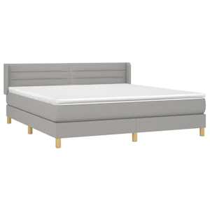Box spring postel s matrací světle šedá 160 x 200 cm textil - obrázek 3
