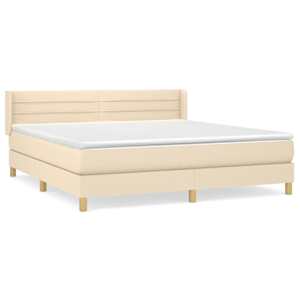 Box spring postel s matrací krémová 160x200 cm textil - obrázek 2